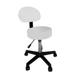 Salon Chair Bar Swivel Stool Office Roller Wheels Portable Leather With Back Rest White