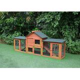 PawHub Double Run Wooden Chicken Coop Rabbit Hutch Bunny Cage