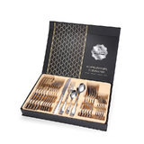 Cutlery Set 24pc Tableware Steak Knife Stainless Steel Dinner Gift Box Silver 