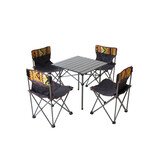 Portable Small Folding Outdoor Camping Picnic Bbq Aluminium Table 5Pcs Chairs Set