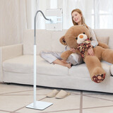 White Adjustable Floor Bed Stand Lazy Mount Holder For iPad Tablet Phone 