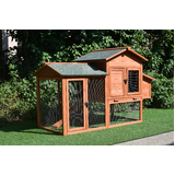 PawHub Extra Large Wooden Chicken Coop Rabbit Hutch Hatch Box With Run Red