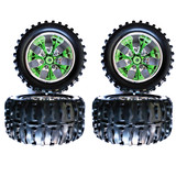 Hsp Rc Car Parts 08010 Wheel Complete 4 Pcs Chrome Green For Truck
