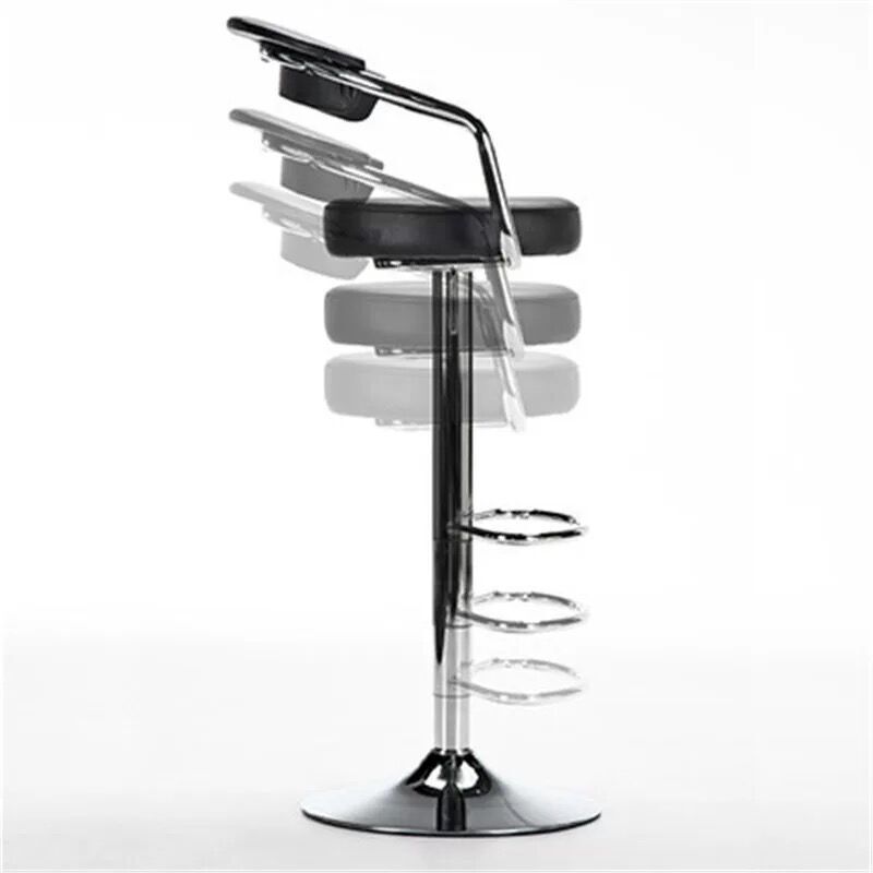 Ergoliving 2 X Pu Leather Bar Stools Kitchen Chairs Gas Lift Black White - Picture 53 of 96