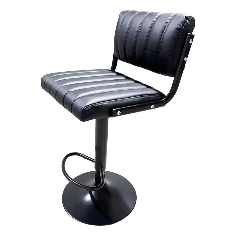 2 X Ergoliving Bar Stools Black Leather Stool Swivel Gas Lift Kitchen Chair - Picture 28 of 51