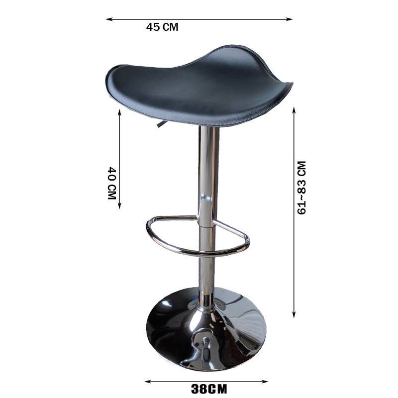 Ergoliving 2 X Pu Leather Bar Stools Kitchen Chairs Gas Lift Black White - Picture 9 of 96