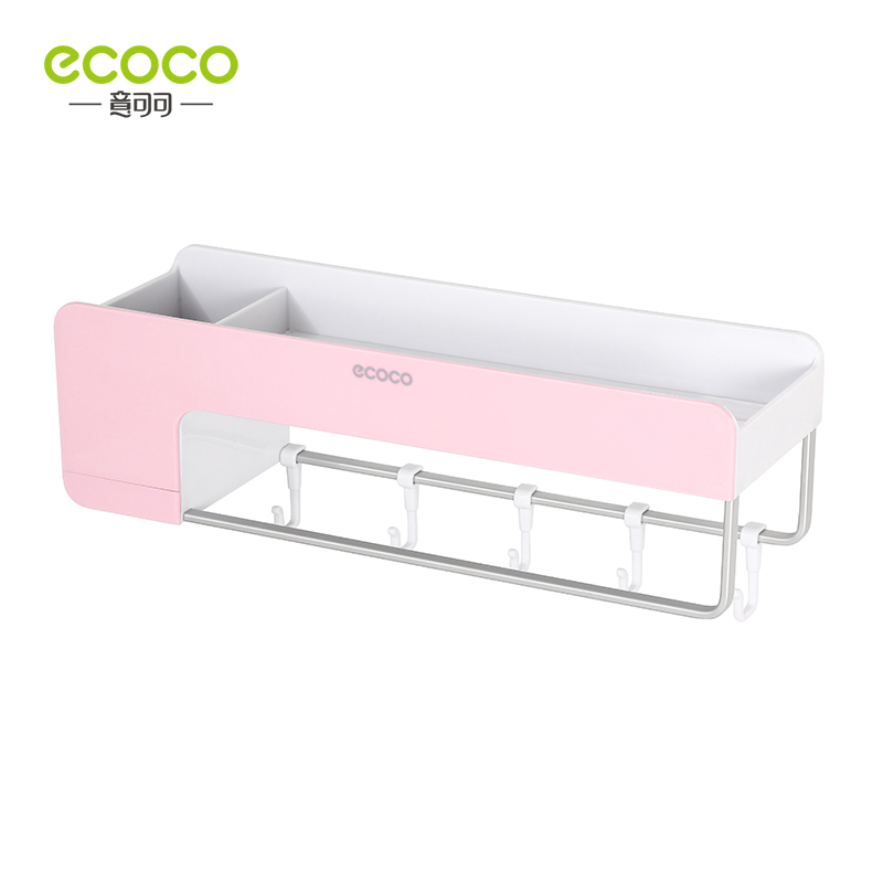 Bathroom Kitchen Storage Organizer Shelf Rack With 5 Towel Hooks - Picture 10 of 24