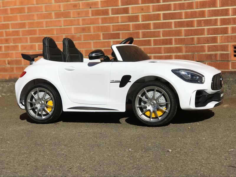 Licensed Mercedes Benz Amg Gtr Remote Control Kids Ride On Car 2 Seater White