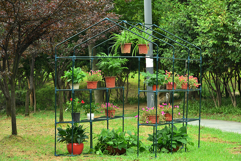 Walk In Greenhouse Garden Shed Flower Shelf Plant Storage Cover Green