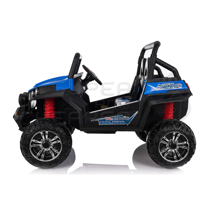 Golf Cart Style Electric Ride On Car 24V Battery 2 Seats 2.4G Remote Blue