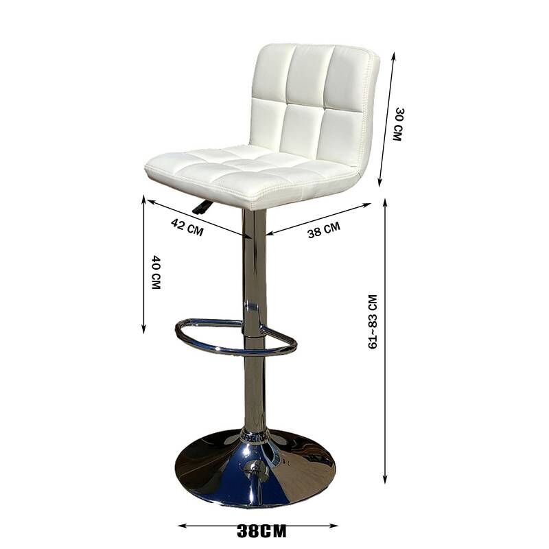 Ergoliving 2 X Pu Leather Bar Stools Kitchen Chairs Gas Lift Black White - Picture 76 of 96