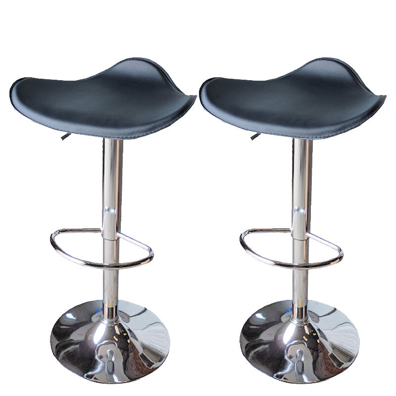 Ergoliving 2 X Pu Leather Bar Stools Kitchen Chairs Gas Lift Black White - Picture 29 of 96
