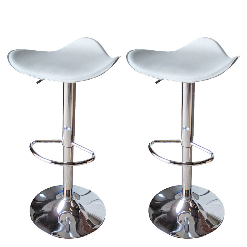 Ergoliving 2 X Pu Leather Bar Stools Kitchen Chairs Gas Lift Black White - Picture 37 of 96