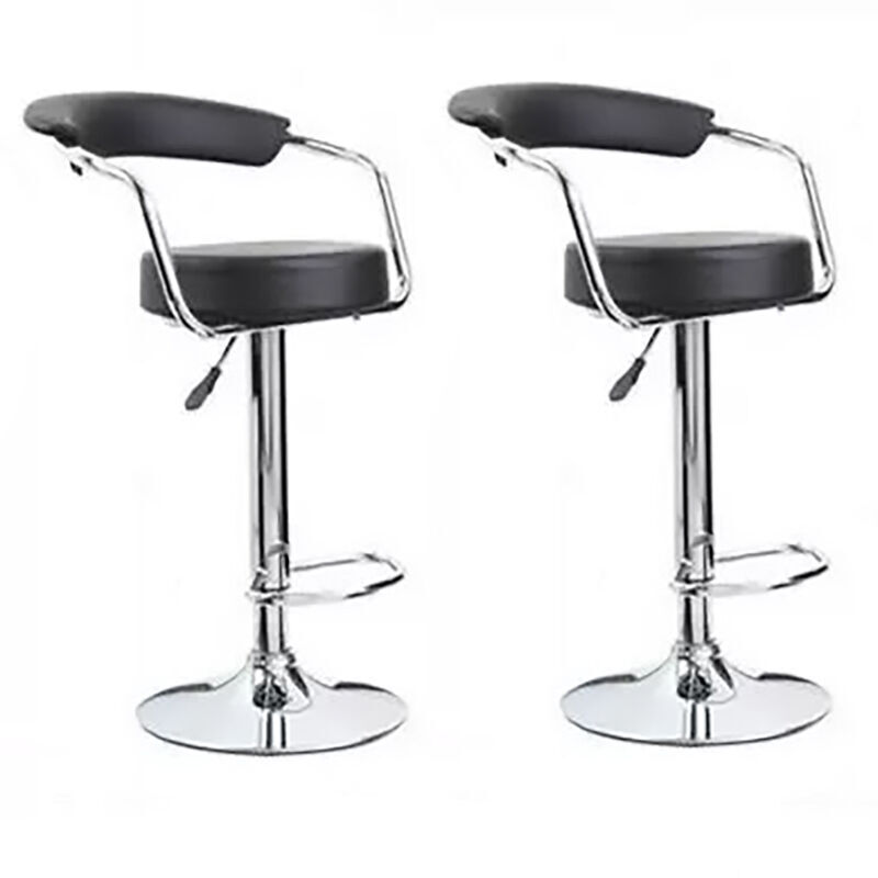 Ergoliving 2 X Pu Leather Bar Stools Kitchen Chairs Gas Lift Black White - Picture 59 of 96