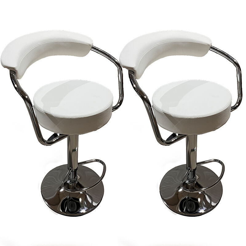 Ergoliving 2 X Pu Leather Bar Stools Kitchen Chairs Gas Lift Black White - Picture 67 of 96