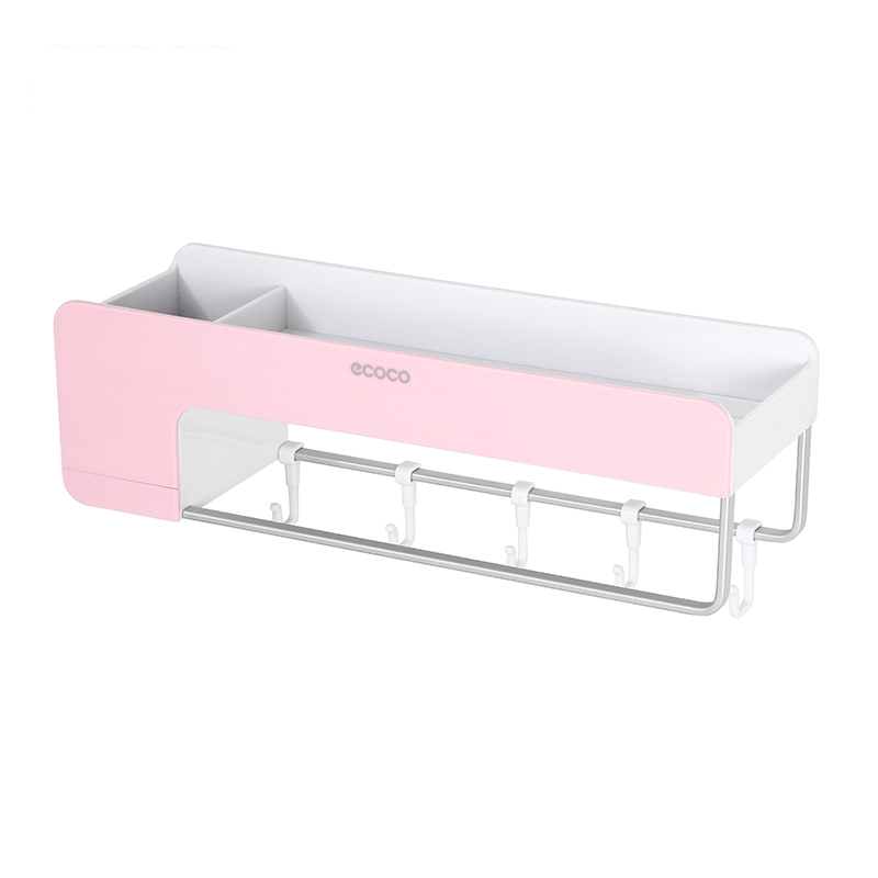 Bathroom Kitchen Storage Organizer Shelf Rack With 5 Towel Hooks - Picture 17 of 24