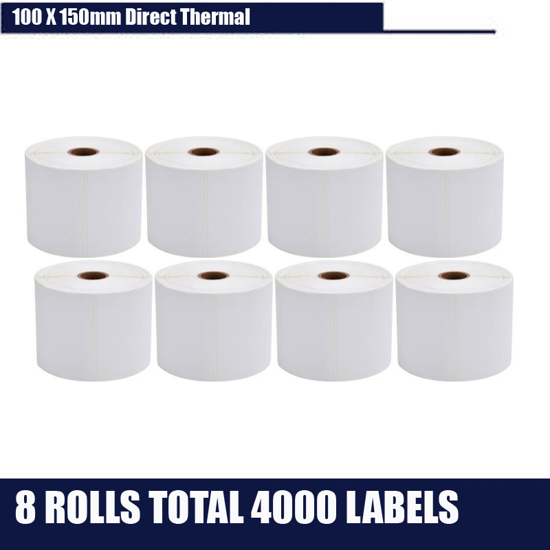 8 x Direct Thermal Shipping Labels 100 x 150 mm 4x6 32mm Fastway Startrack Zebra 
