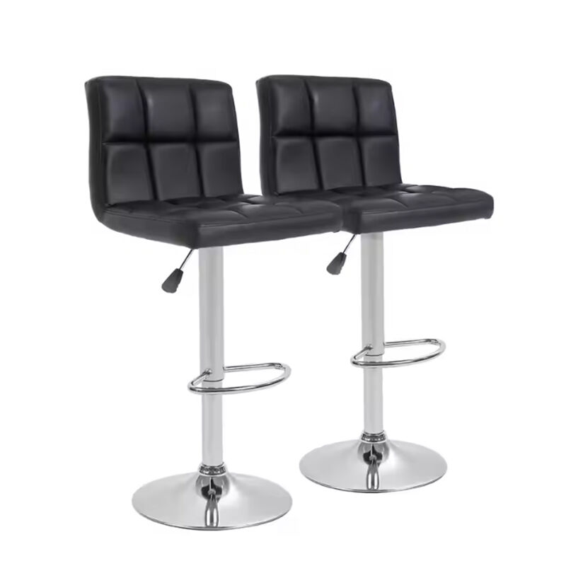 Ergoliving 2 X Pu Leather Bar Stools Kitchen Chairs Gas Lift Black White - Picture 68 of 96