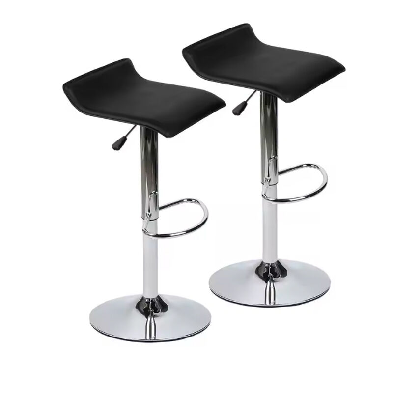 Ergoliving 2 X Pu Leather Bar Stools Kitchen Chairs Gas Lift Black White - Picture 82 of 96