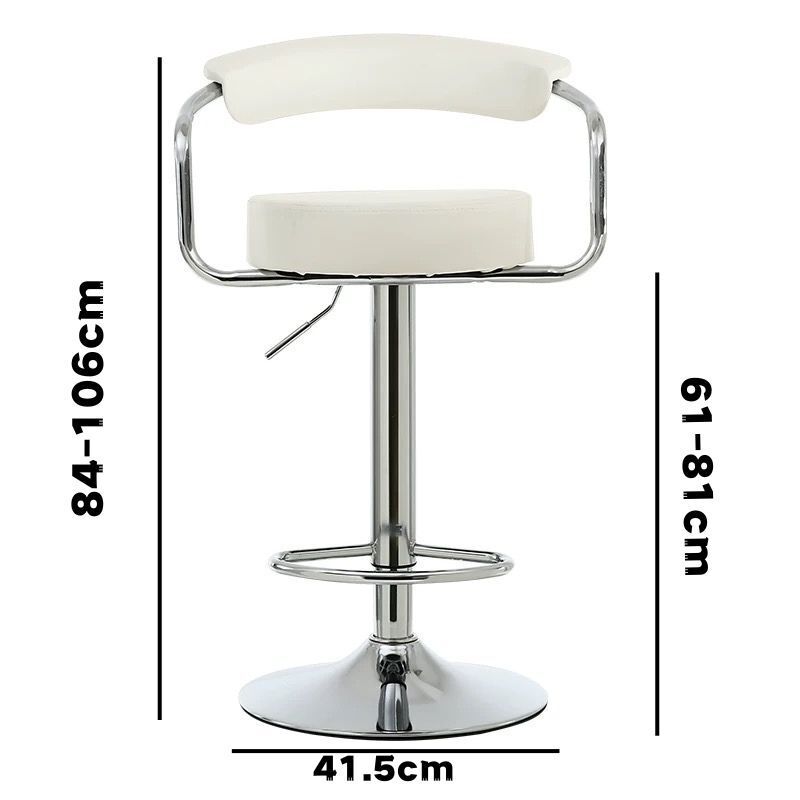 Ergoliving 2 X Pu Leather Bar Stools Kitchen Chairs Gas Lift Black White - Picture 62 of 96