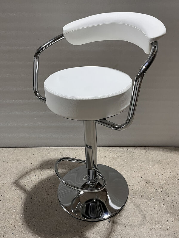 Ergoliving 2 X Pu Leather Bar Stools Kitchen Chairs Gas Lift Black White - Picture 63 of 96
