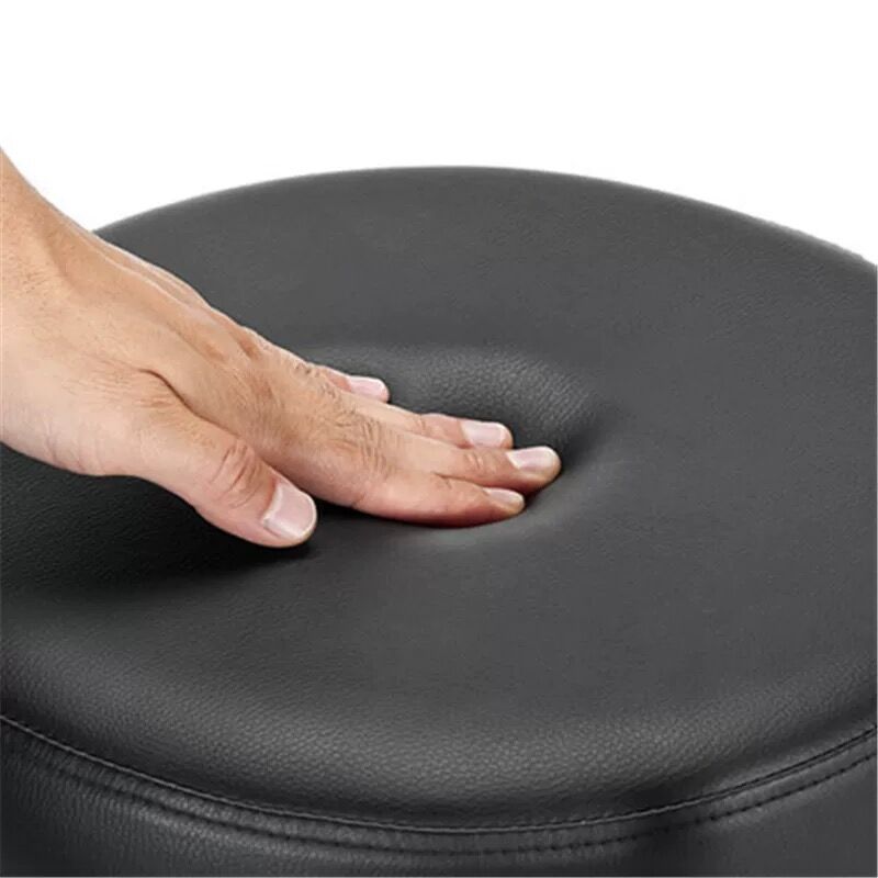 2 X Ergoliving Bar Stools Black Leather Stool Swivel Gas Lift Kitchen Chair - Picture 21 of 51