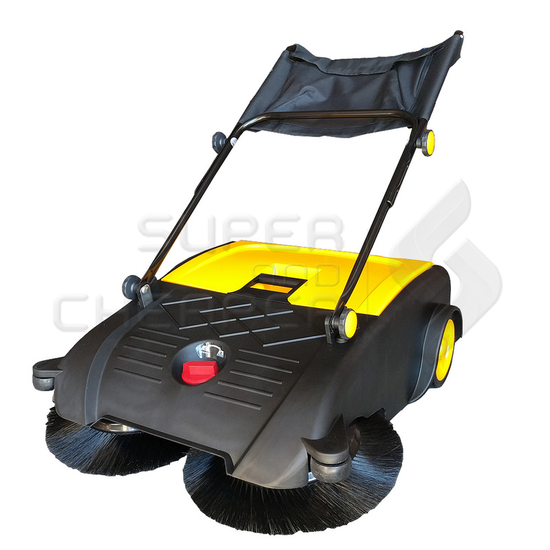 Walk Behind Manual Floor Sweeper Heavy Duty 50L Wet Dry 3000Sqm/H