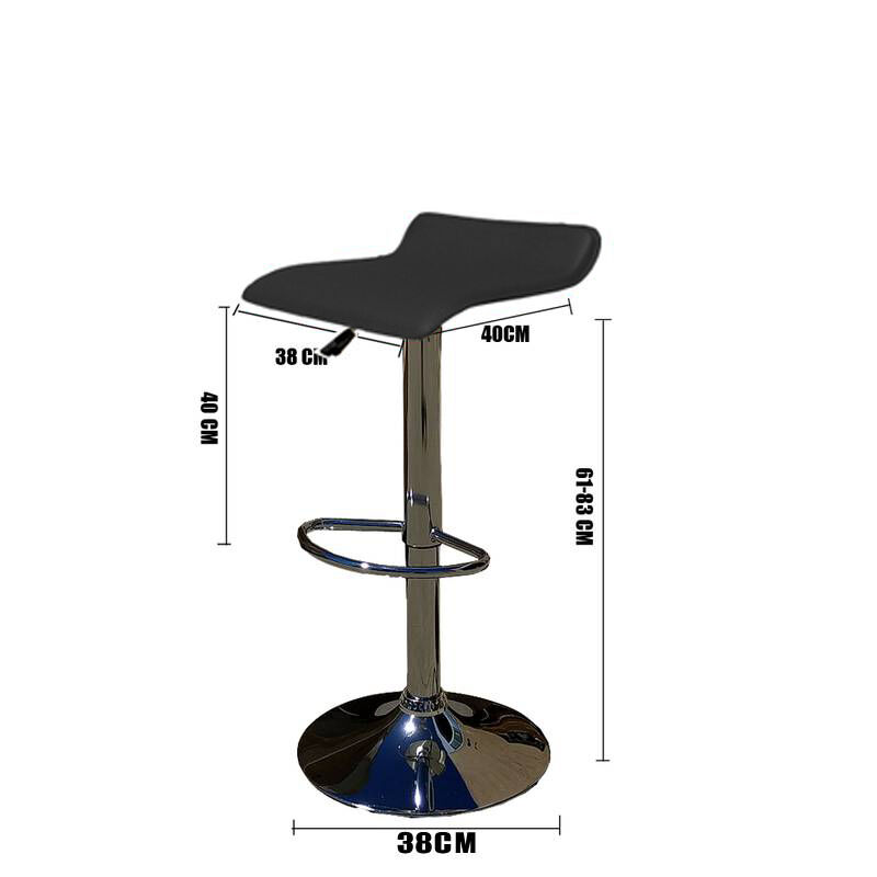 Ergoliving 2 X Pu Leather Bar Stools Kitchen Chairs Gas Lift Black White - Picture 12 of 96