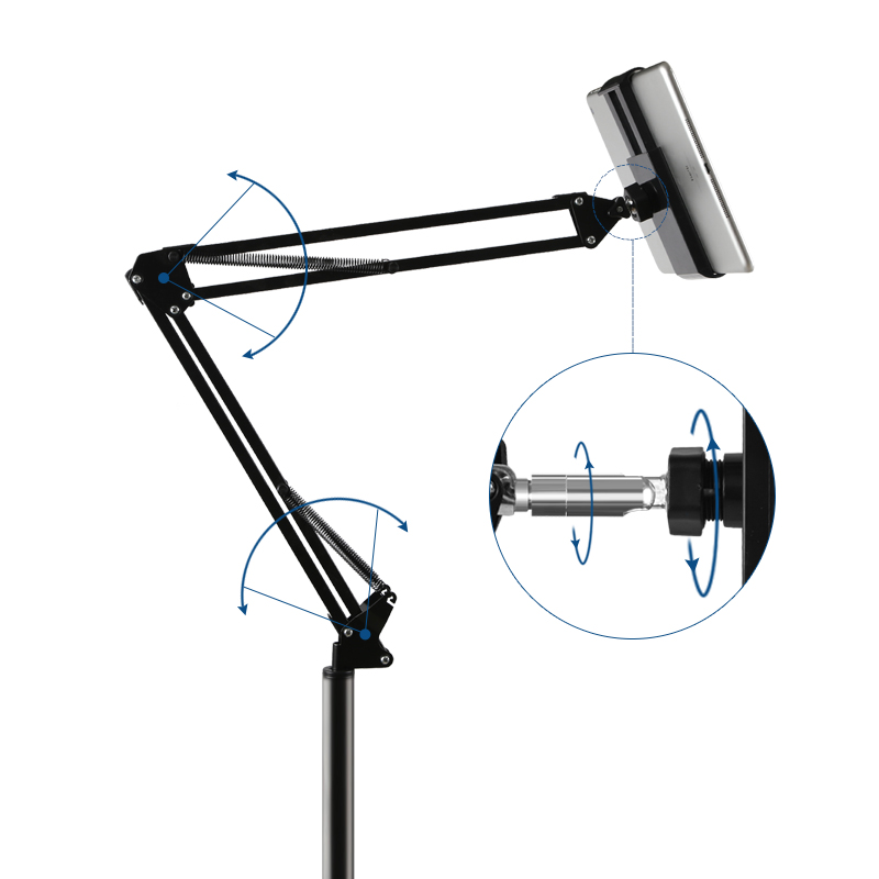 Hands Free Floor Stand Adjustable Bed Clip Holder For Tablet iPad iPhone Switch - Picture 24 of 24