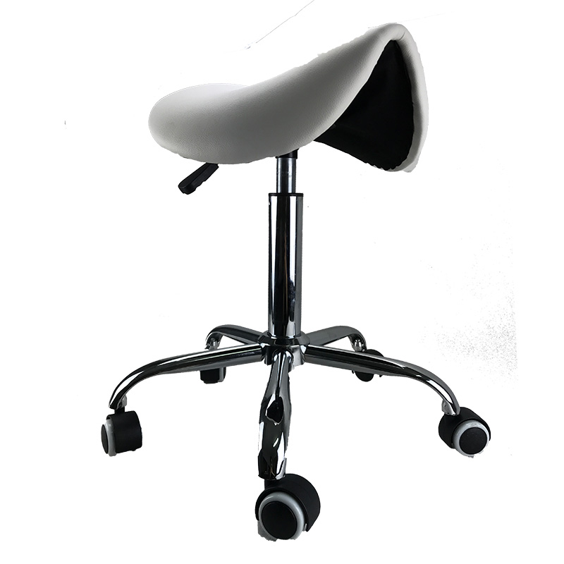 Salon Chair Bar Swivel Stool Office Roller Wheels Portable Height Adjust Leather Bc004 White