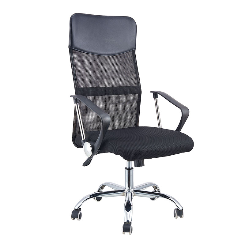 Ergonomic Office Chair Computer Chair Mesh PU Leather Chair High Back Black
