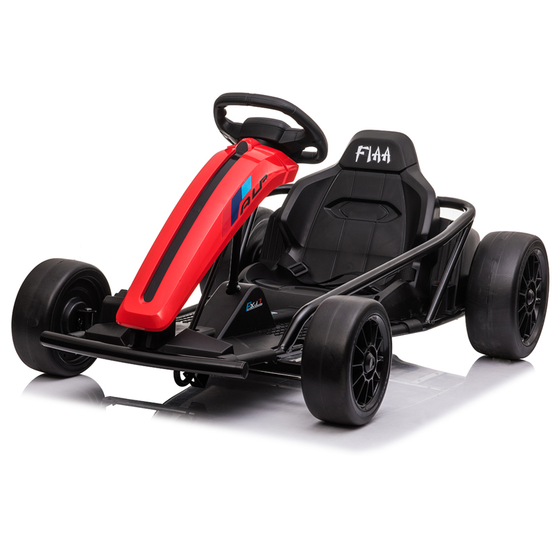 24V Drift Kart Kids Pedal Go Kart Ride On Car Toys Racing Bike Adjustable Seat Red