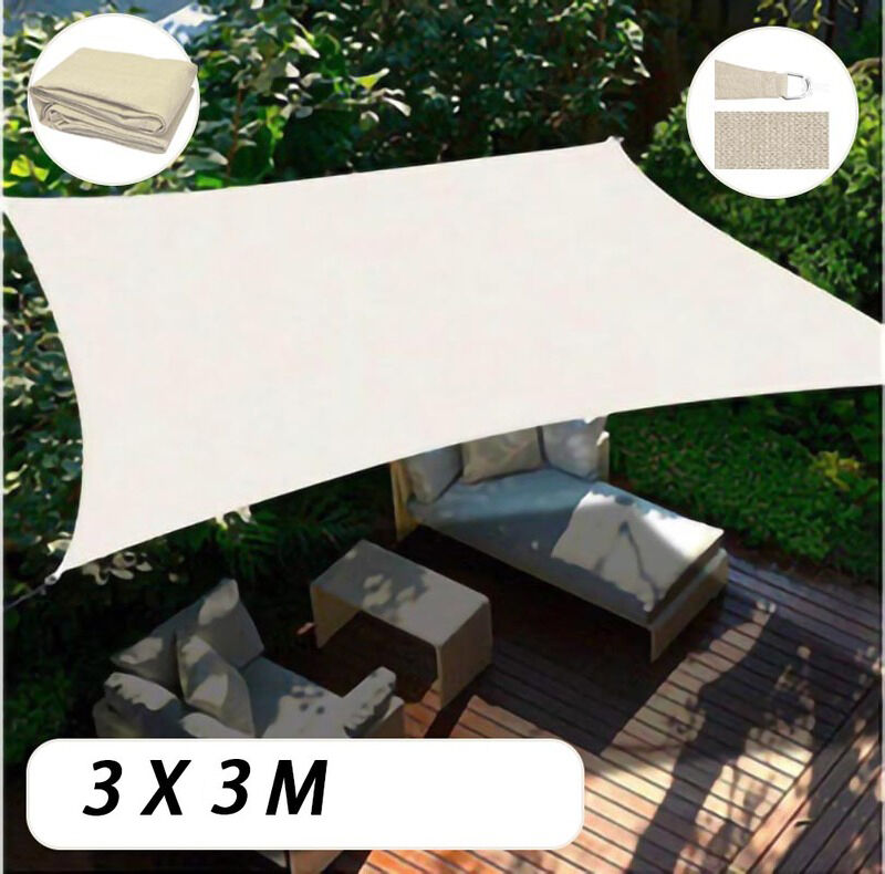Sun Shade Sail ShadeCloth Outdoor Awning Sun Canopy Triangle Square Rectangle - Picture 20 of 280