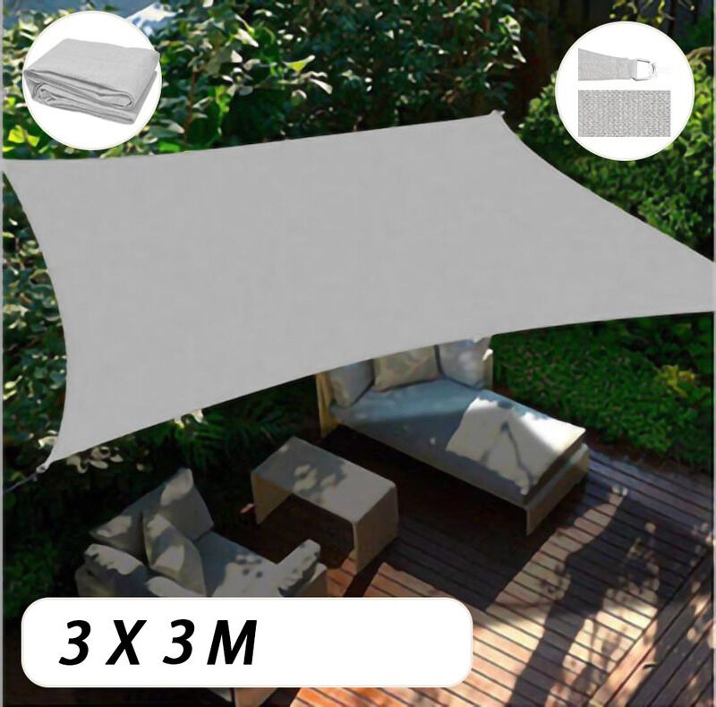 Sun Shade Sail ShadeCloth Outdoor Awning Sun Canopy Triangle Square Rectangle - Picture 30 of 280
