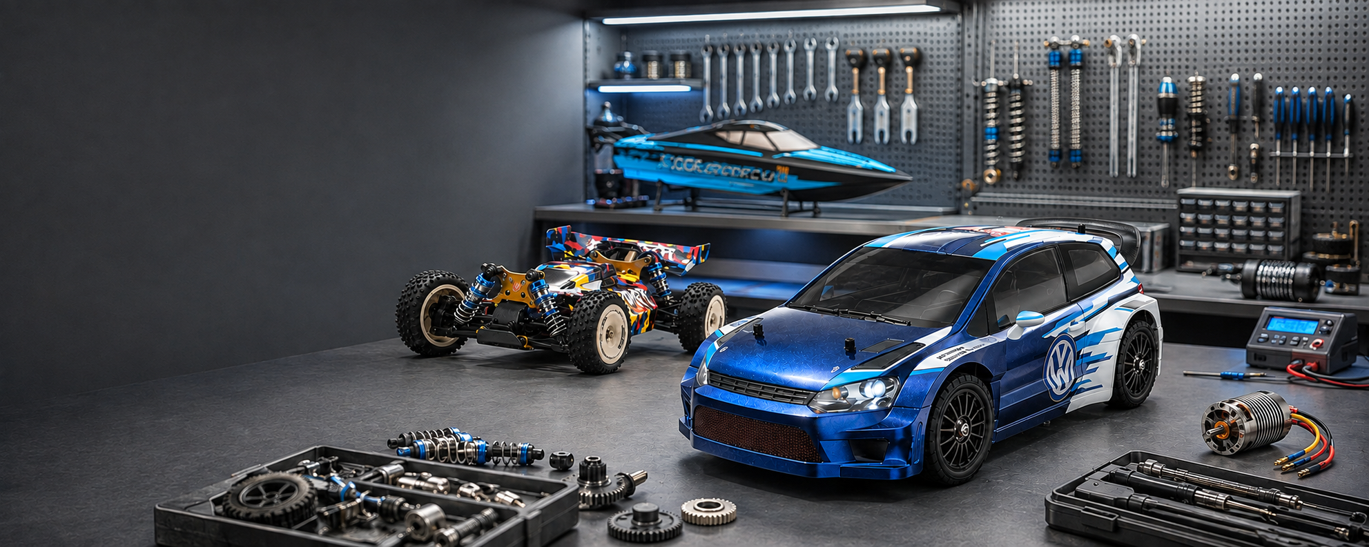 RC cars, RC boats, RC aircraft and kids ride-on toys