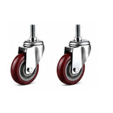 2 PCS 3" Heavy Duty Threaded Stem Swivel Castor Caster Wheel