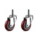 2 PCS 4" Heavy Duty Threaded Stem Swivel Castor Caster Wheel