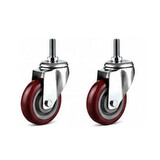 2 PCS 5" Heavy Duty Threaded Stem Swivel Castor Caster Wheel