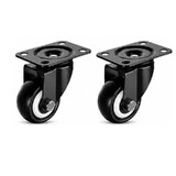 2 PCS 1.5" Inch Swivel Castor Wheel No Brake Heavy Duty Caster Plate Mount