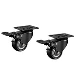 2 PCS 1.5" Inch Swivel Brake Castor Wheel Heavy Duty Caster Plate Mount