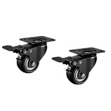 2 PCS 3" Inch Swivel Brake Castor Wheel Heavy Duty Caster Plate Mount