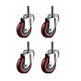 4 PCS 4" Heavy Duty Threaded Stem Swivel Castor Caster Wheel