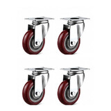 4 PCS 5" Heavy Duty Plate Swivel Castor Caster Wheel
