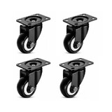 4 PCS 1.5" Inch Swivel Castor Wheel No Brake Heavy Duty Caster Plate Mount