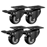 4 PCS 2" Inch Swivel Brake Castor Wheel Heavy Duty Caster Plate Mount