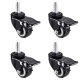 4 PCS 2" Inch M10 x 25 Threaded Stem Brake Castor Wheel Heavy Duty