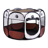 8 Panel Pet Dog Cat Play Pen Bags Kennel Portable Tent Playpen Puppy Large Brown