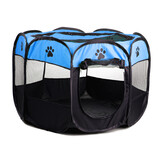 8 Panel Pet Dog Cat Play Pen Bags Kennel Portable Tent Playpen Puppy M Blue