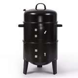 Steel Charcoal Bbq Meat Grill Smoker Box Smoked Barbeque Oven Cooking 3 In 1
