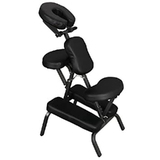 Foldable Massage Chair Table Aluminium Portable Chair Beauty Therapy Tattoo Waxing Black